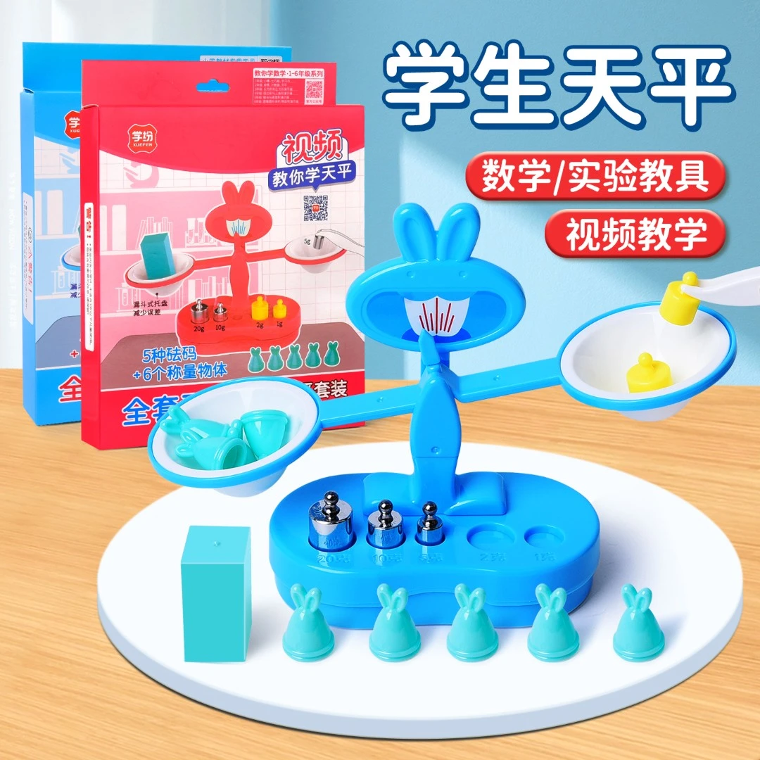 天平秤教具小学二三年级上册学生天平套装科学实验天平数学学具