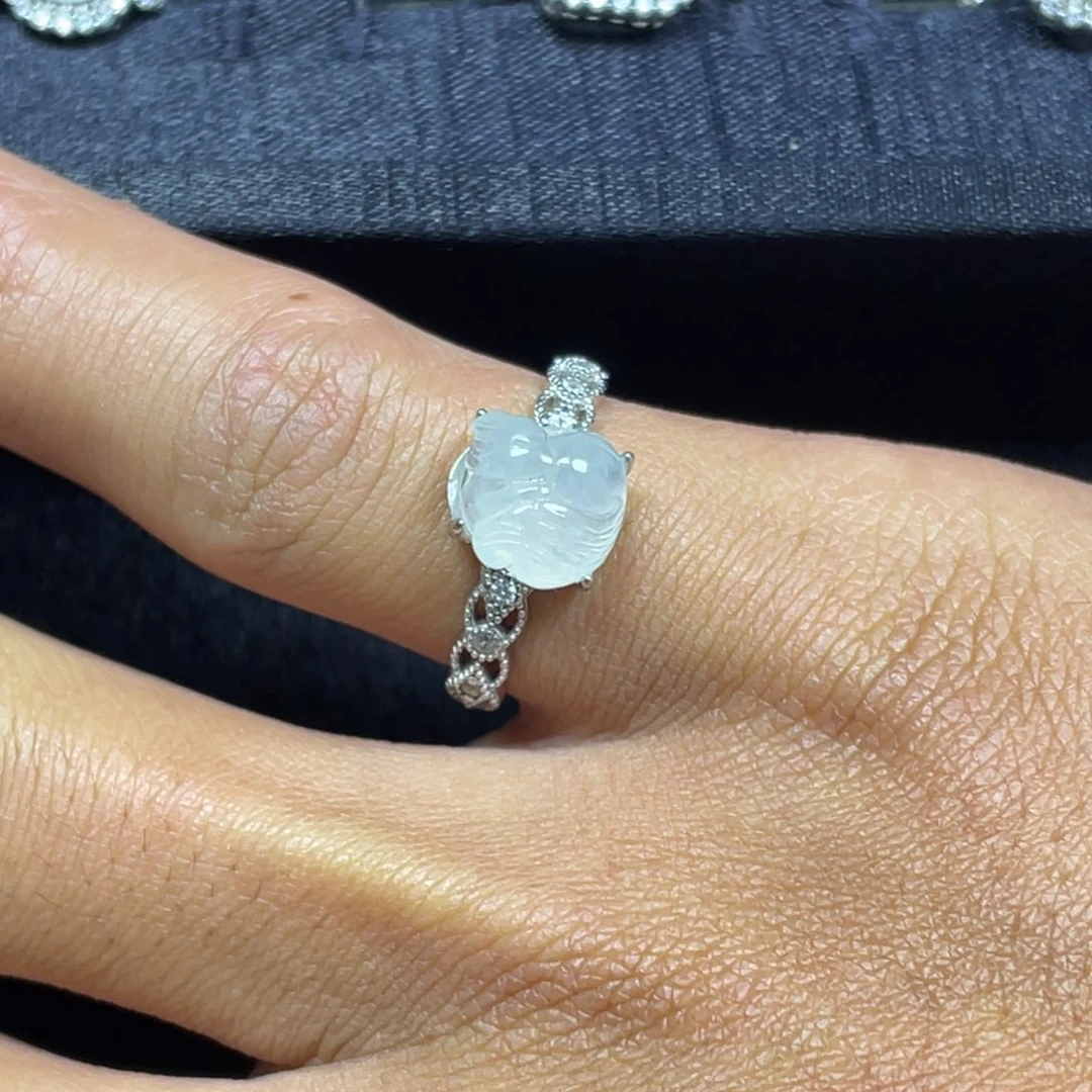 翡翠银S925镶嵌戒指