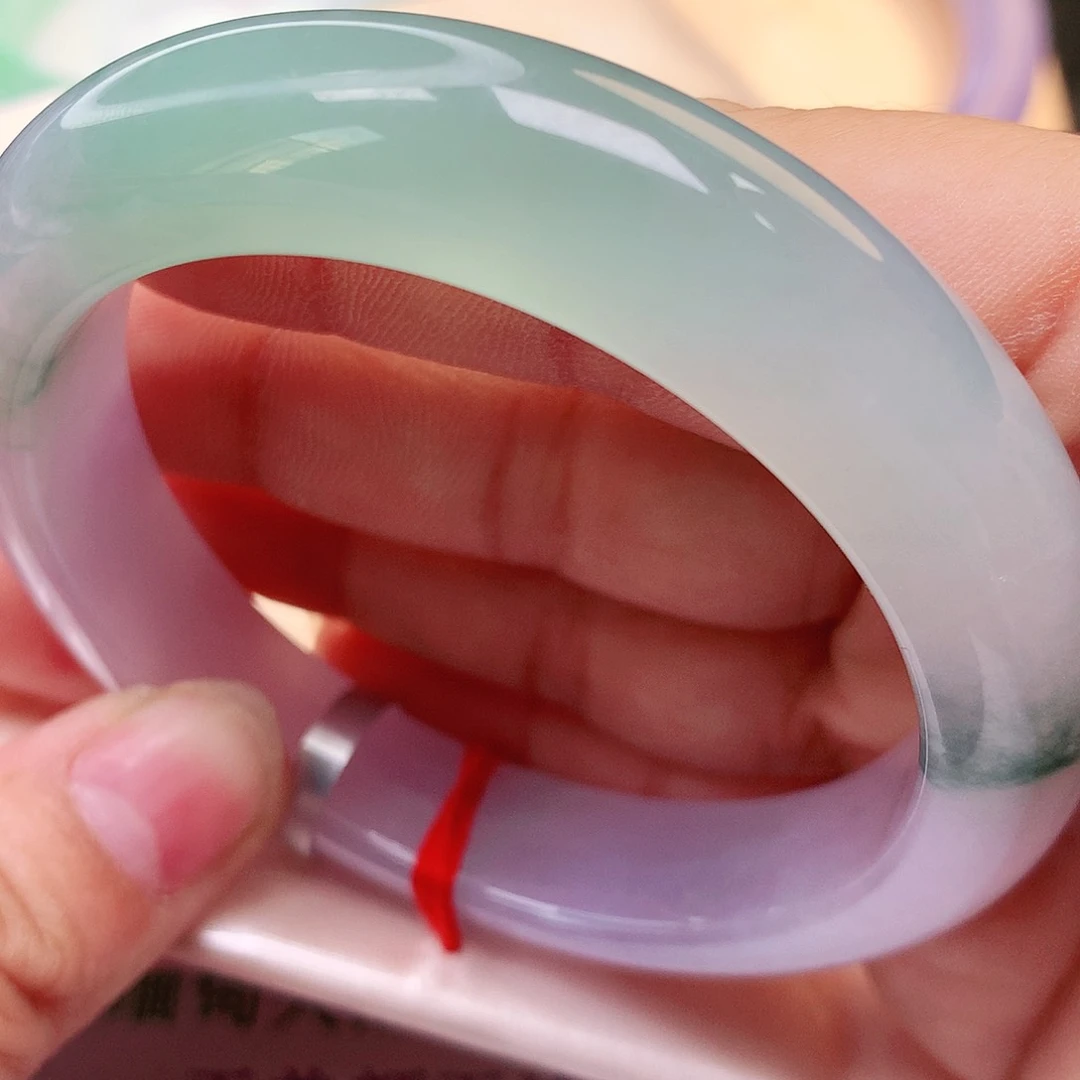 未镶嵌手镯翡翠天然A货翡翠冰老胶底毕业镯6161号