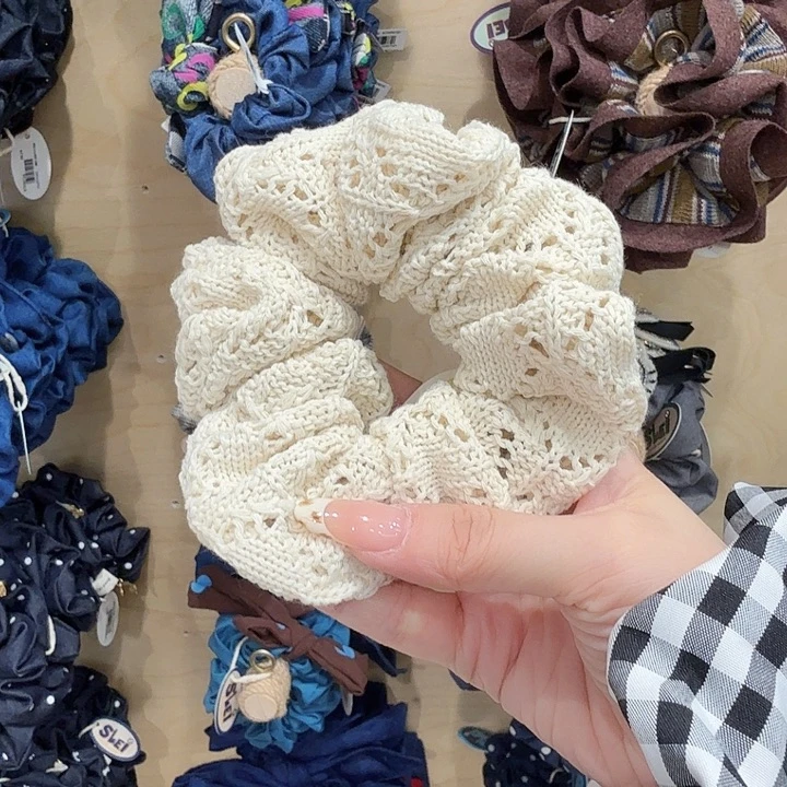 米色粗毛线大肠圈14