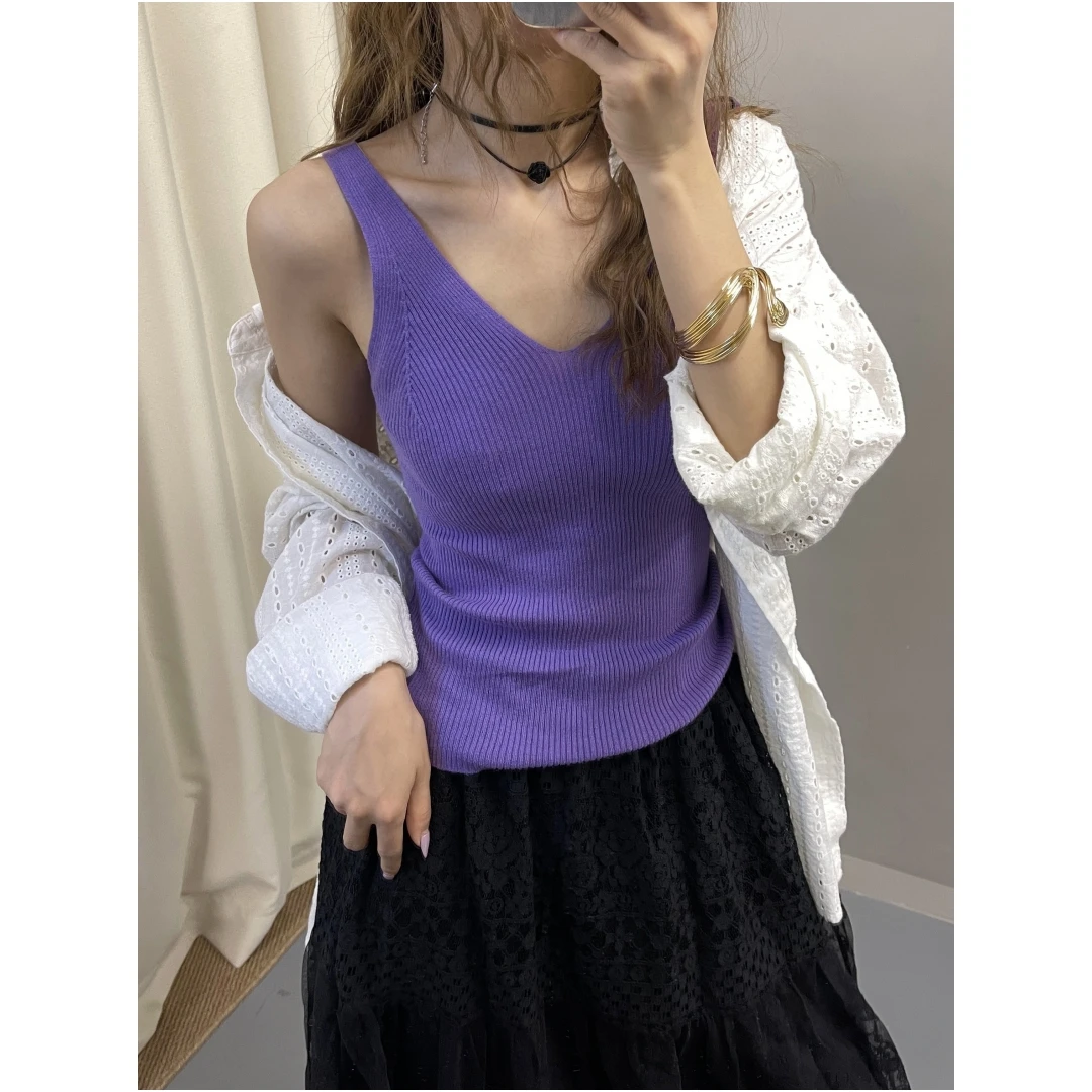 等待爱情的薰衣草-丝光羊毛小吊带