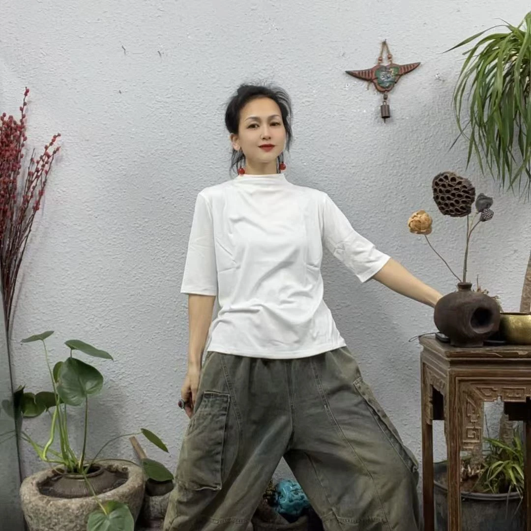 2306光版中领半袖打底上衣（长60胸围110-160