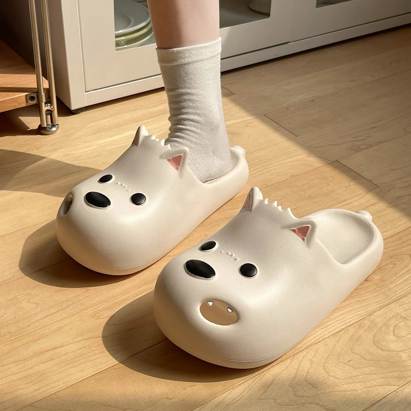 西高地潦草小狗拖鞋女夏季可爱室内家居厚底凉拖鞋洞洞鞋女款外穿