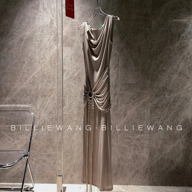 BW独立设计师高定系列｜清冷厌世｜垂感流苏挂坠连衣裙