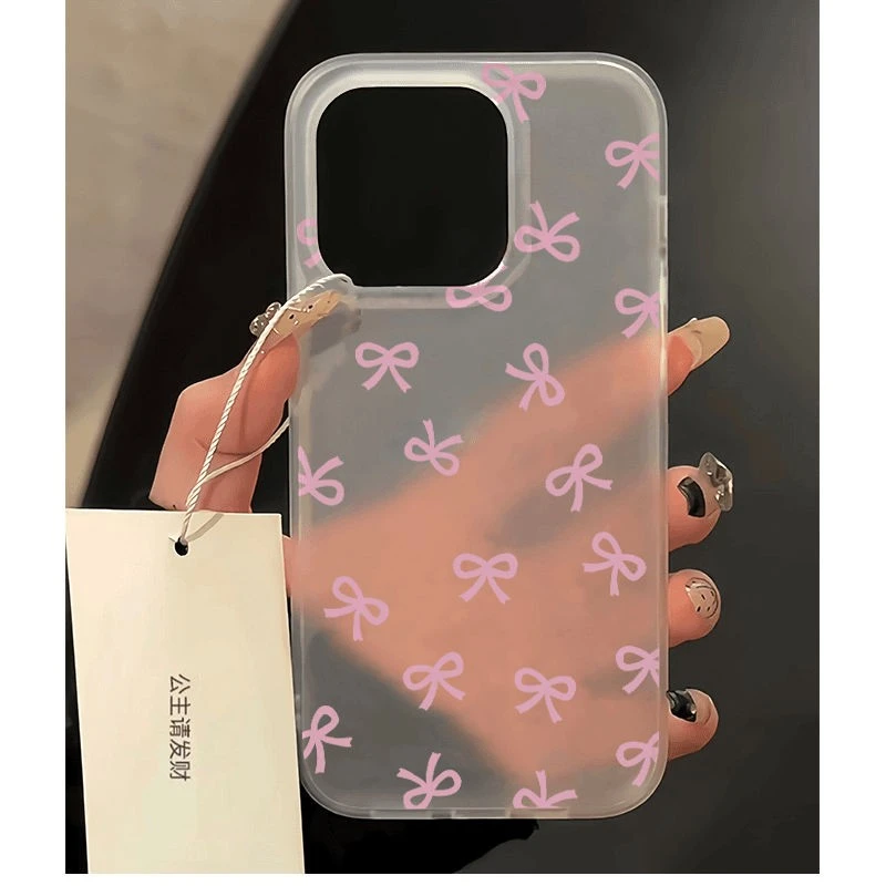 满屏小蝴蝶结适用苹果16PROMAX手机壳iPhone15大孔14磨砂13爆款12