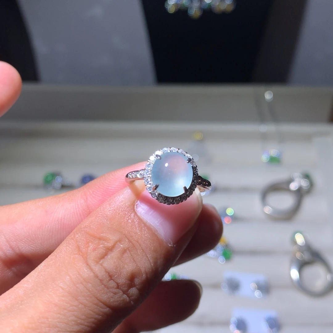 快***瓜翡翠银S925镶嵌耳饰