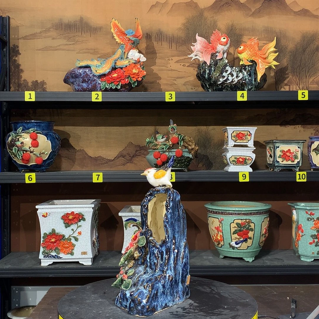 晨***白高温烧制石湾花盆