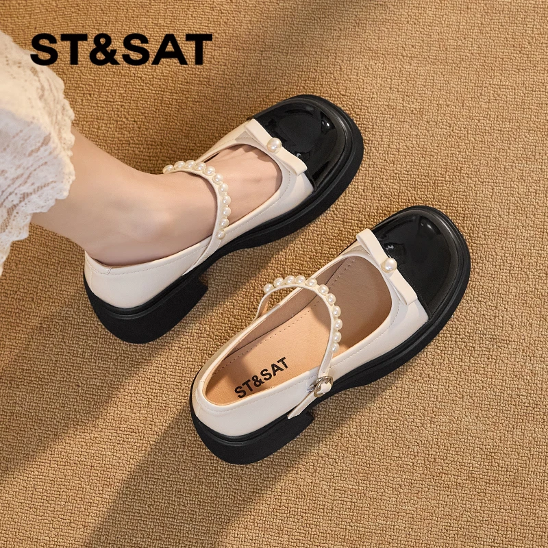 星期六气质单鞋玛丽珍鞋女款爆款2025新款轻奢鞋子女鞋厚底乐福鞋