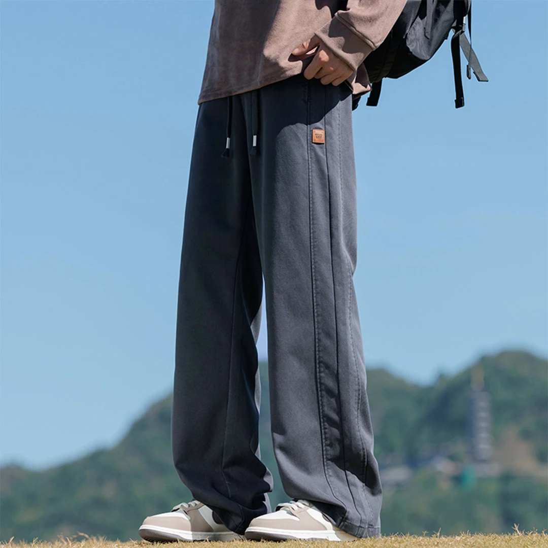 春秋季新款休闲长裤子男孩初高中学生青少年宽松直筒大童运动裤初