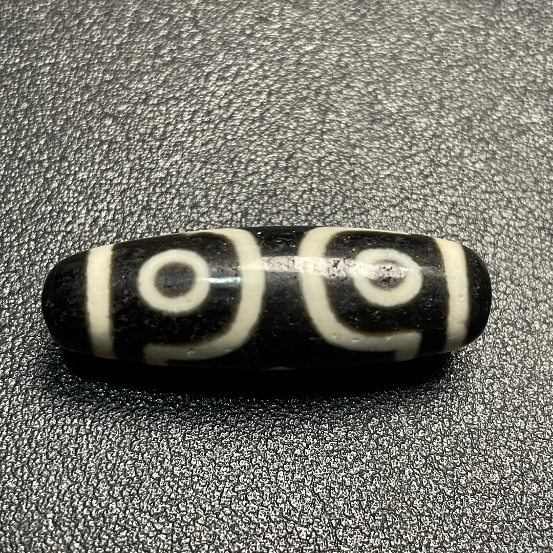 【古珠】20世纪玛瑙珠宝盖三眼珠2505140307