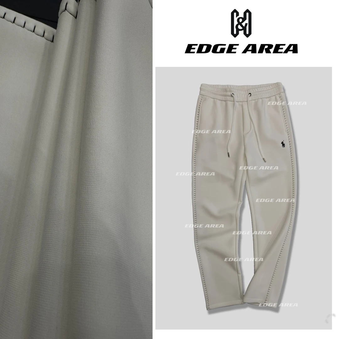 【EDGE AREA】秋季新轻奢’手工缝线设计‘刺绣小标垂感直筒裤25258