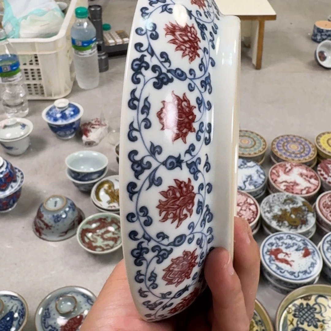 杯釉里红缠枝莲大壶承
