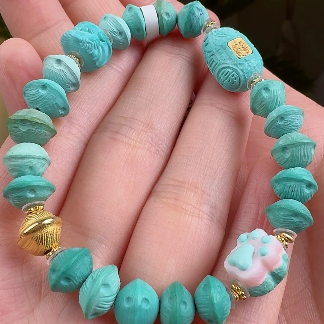 绿松石珠宝奇石18K金镶嵌