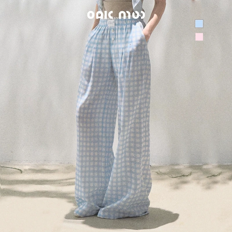 Oakmoo Basic*她的岸边 天丝麻时髦松紧腰休闲裤