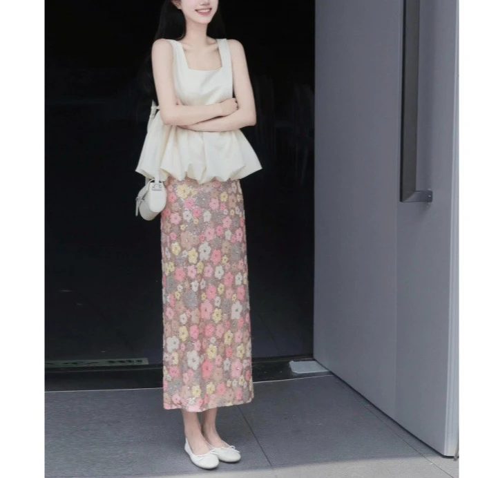 2025夏装搭配一整套流行漂亮重工亮片连衣裙子套装2025年新款女装