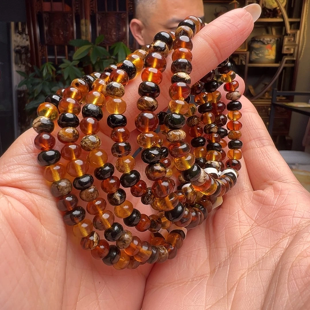 琥珀未镶嵌裸石抚顺琥珀10573六多样性发其一