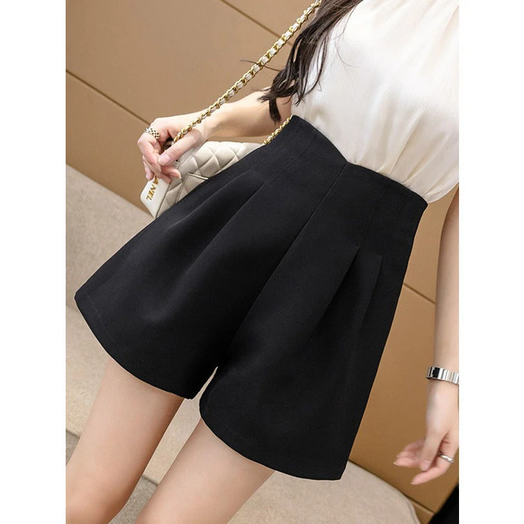 VFC高腰阔腿西装短裤女春夏季新款百搭收腰显瘦宽松a字休闲短款热