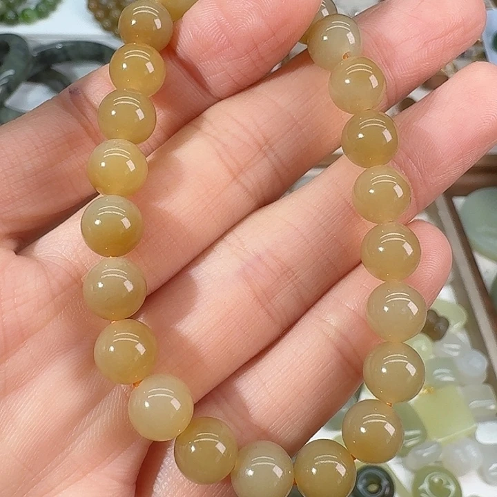 董***喵和田玉（糖玉）未镶嵌手链拍2