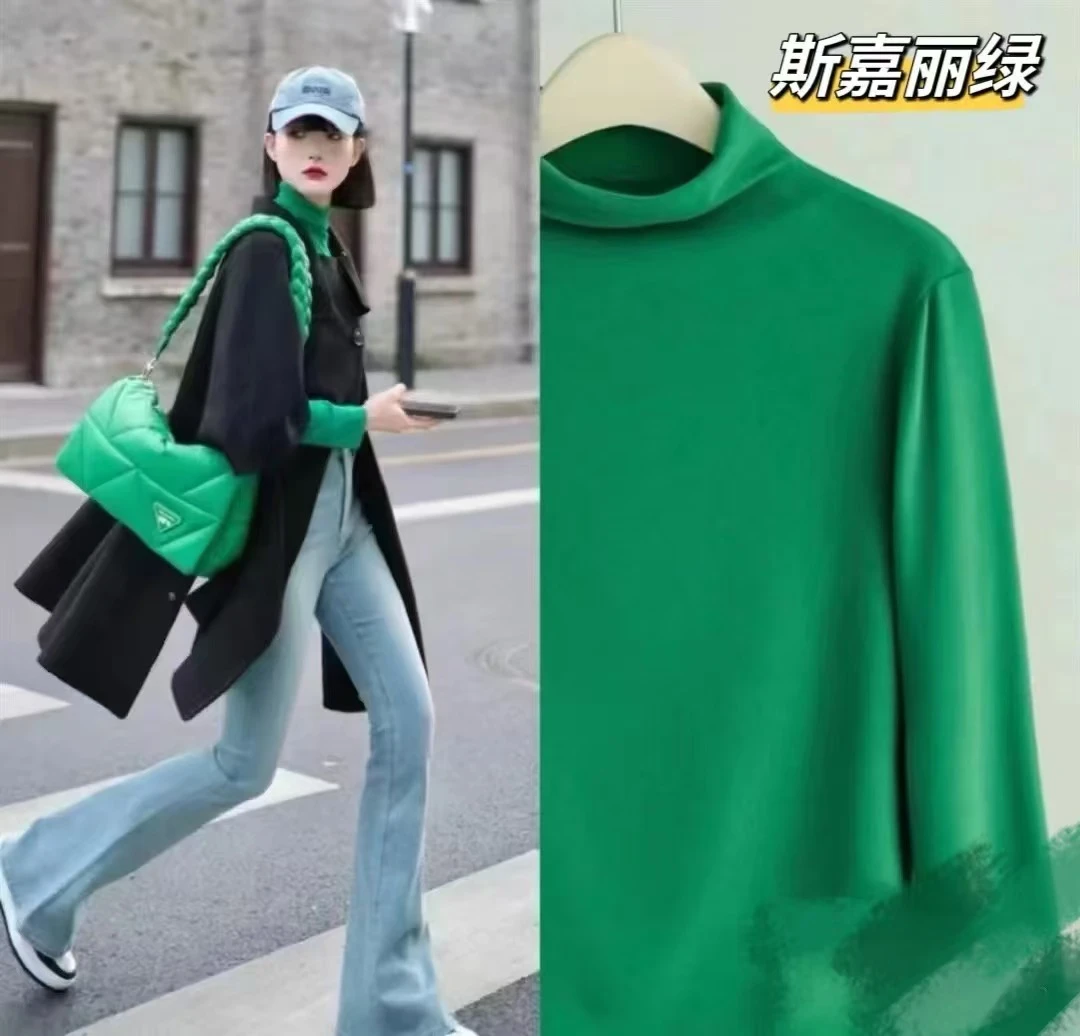 秋冬季羊毛显瘦网红半高领套头韩版打底衫HG28