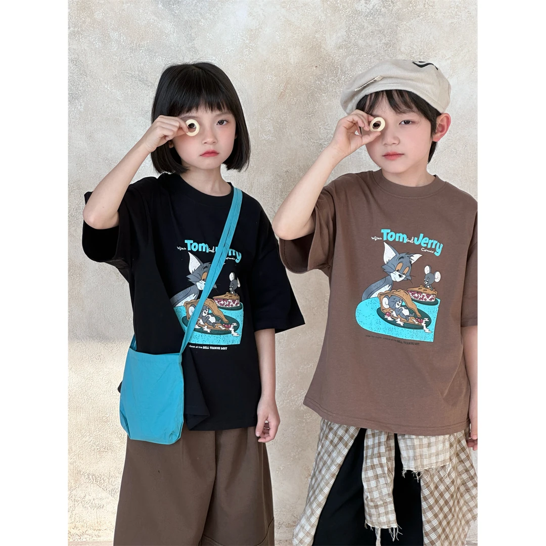 in 爱：mx25夏季儿童短袖韩版男女童卡通T恤中小童宽松半袖潮208