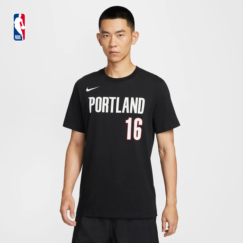 Nike耐克官方NBA波特兰开拓者杨瀚森男子运动短袖夏季T恤