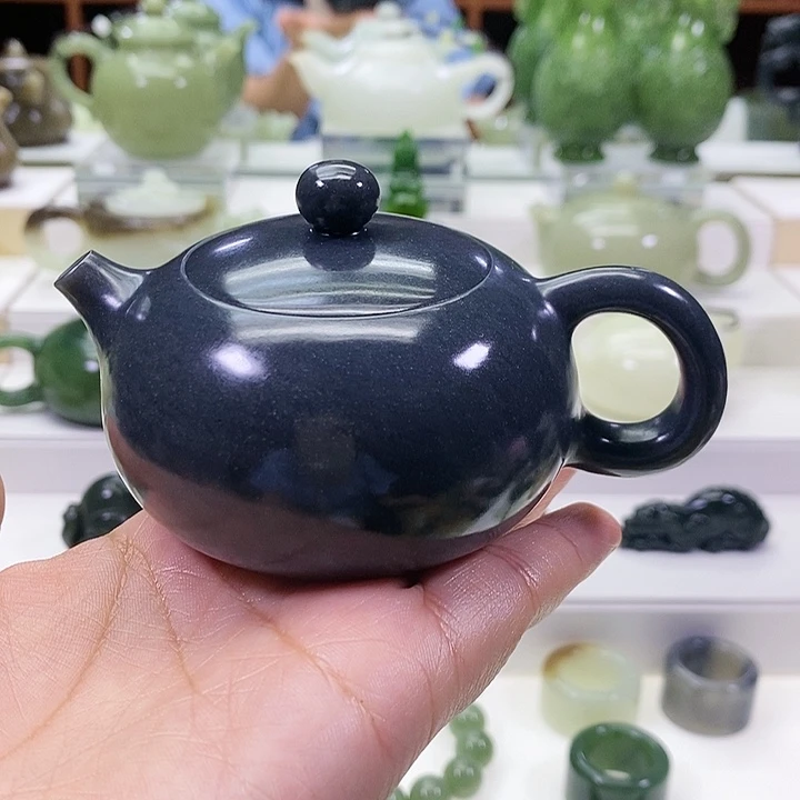 和田玉未镶嵌挂件茶壶