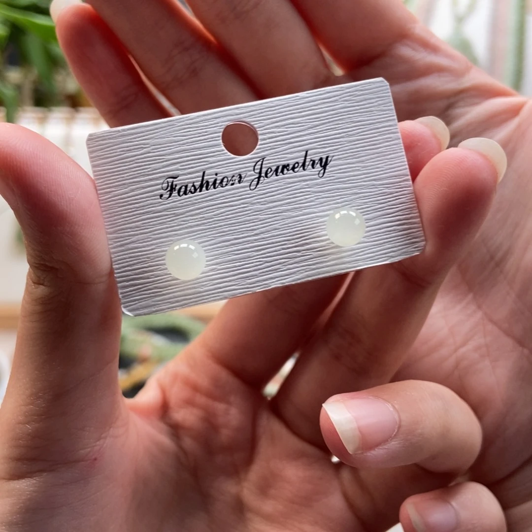 周***.和田玉银S925镶嵌耳饰卡六