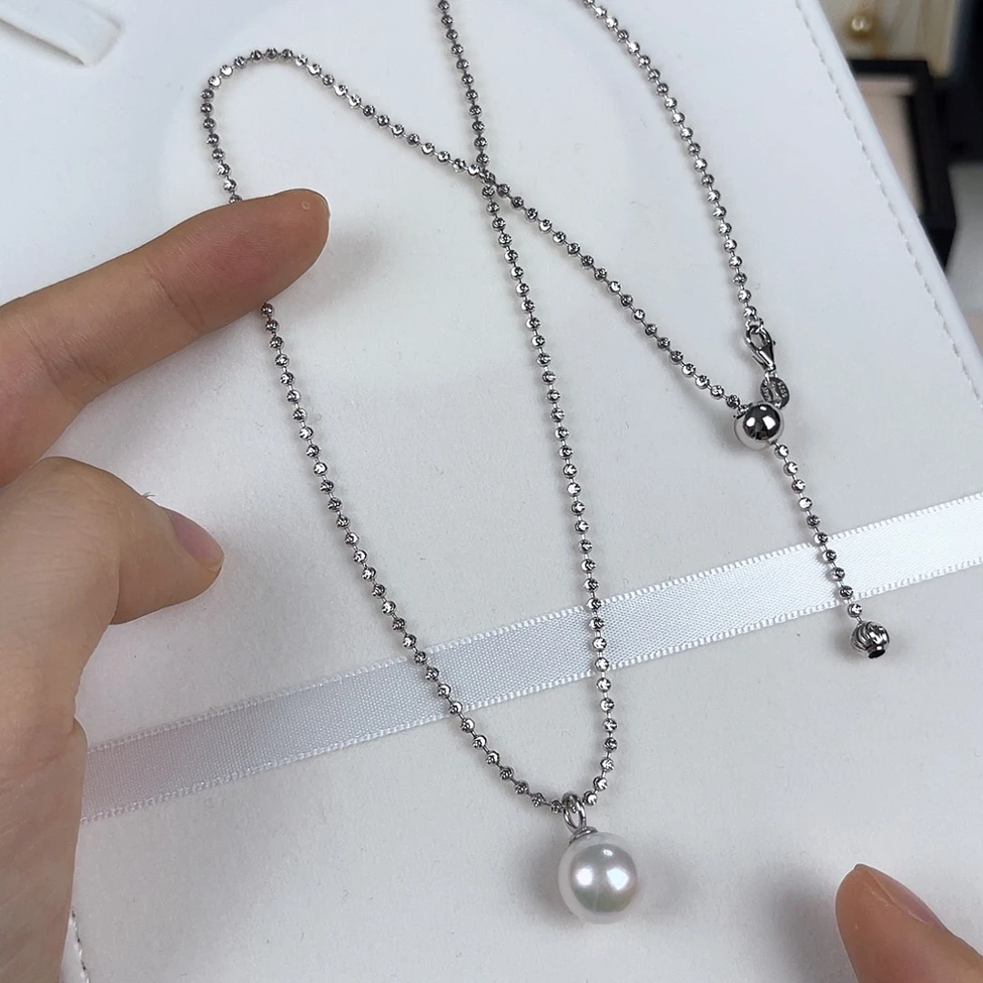 淡水珍珠银S925镶嵌颈饰