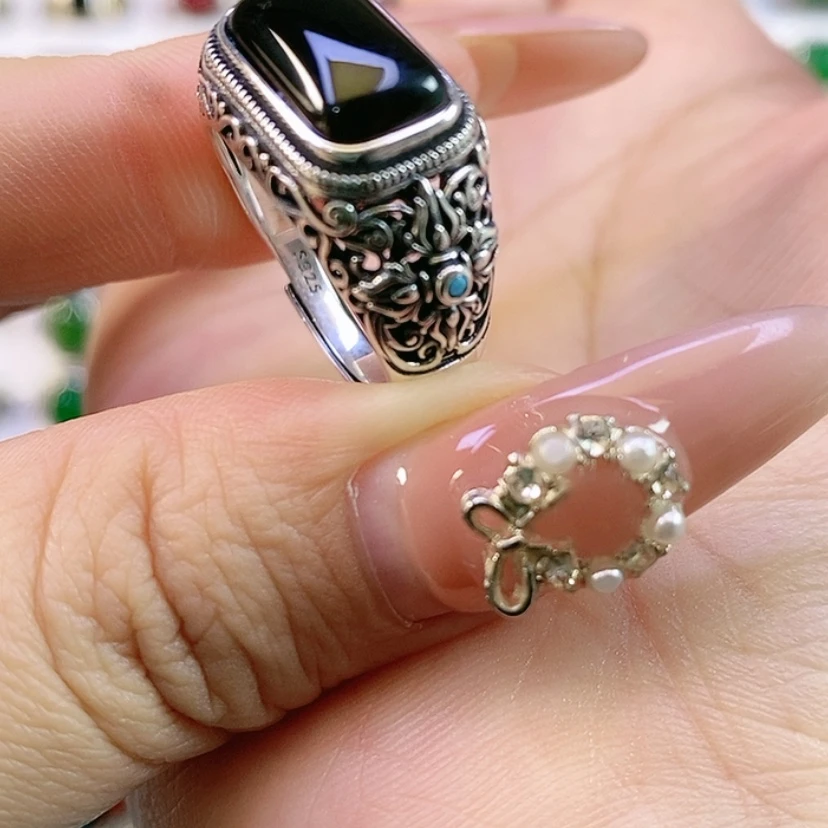 【闪购商品】银S925镶嵌戒指玛瑙/玉髓