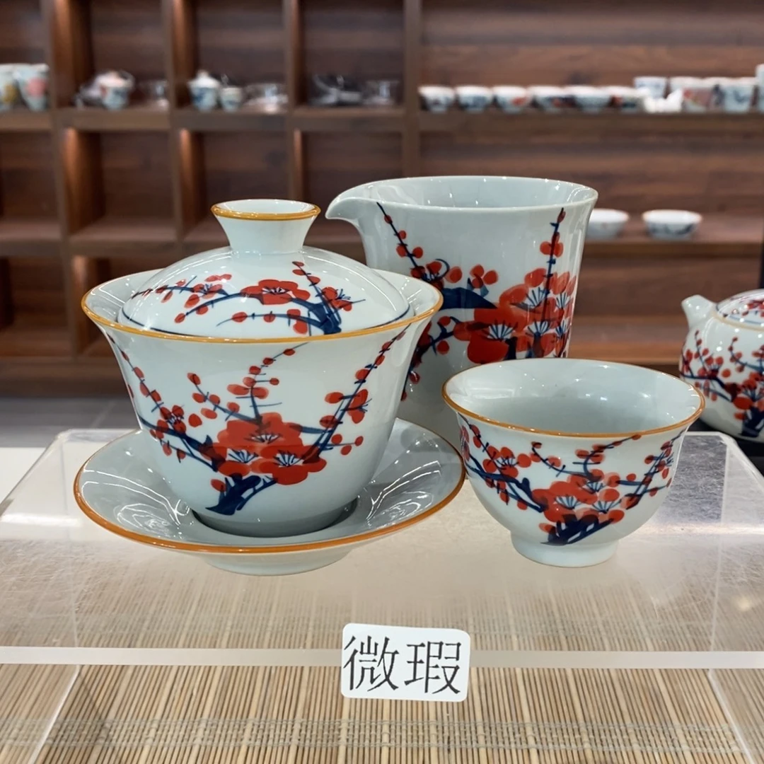 釉下彩老陶泥手工绘制