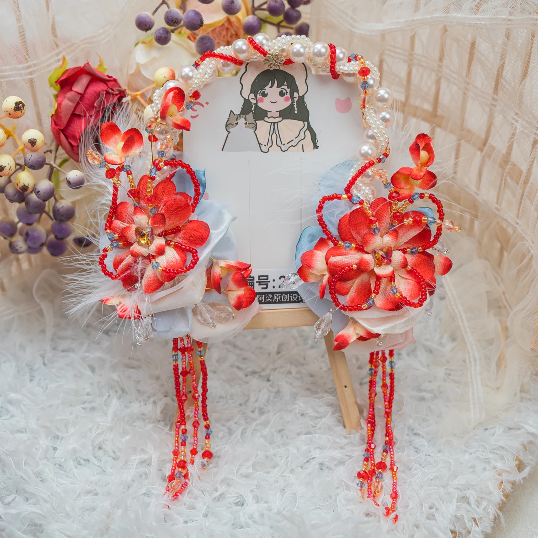 饰阿梁2662 蝶羽连珠额饰头饰儿童小女孩发饰可爱甜美中国风