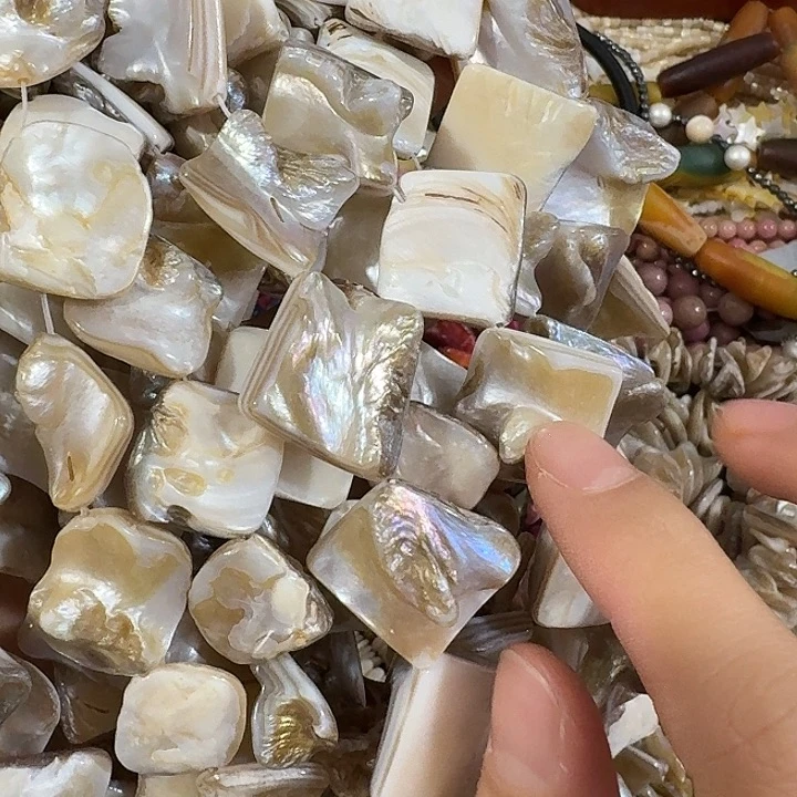 玛瑙/玉髓合金珠宝半成品2条大号对角巴洛克牙子