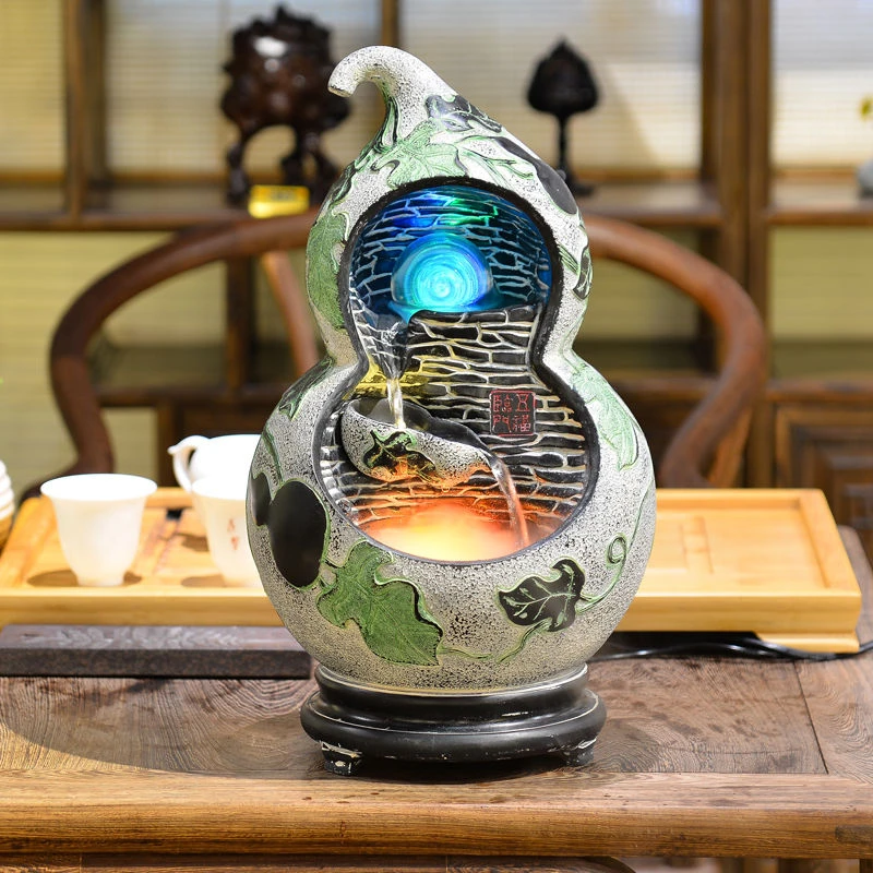 葫芦流水生财喷泉高档转运摆件客厅办公室店铺招财开业送礼物
