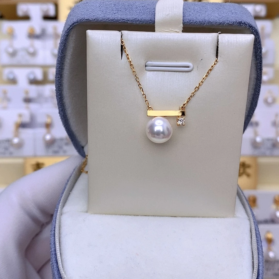 海水珍珠套链18K金镶嵌