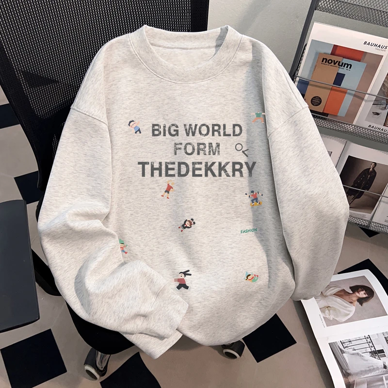 jtrt美式高街字母印花男女秋冬季潮牌新款重磅纯棉长袖T恤打底衫