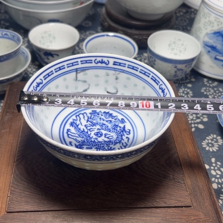 陶瓷青花玲珑5寸饭碗