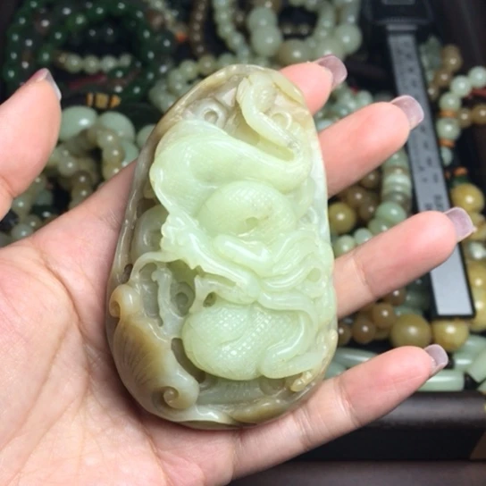 岫岩老玉（透闪石质玉）未镶嵌把件老玉手把件