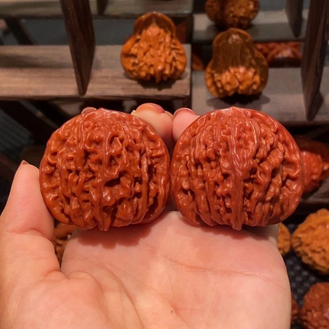 文玩核桃把件43.7玉化四座楼，50g，0021