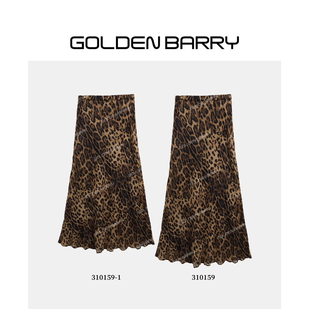 GOLDENBARRY|310159/310159-1美式豹纹印花半裙