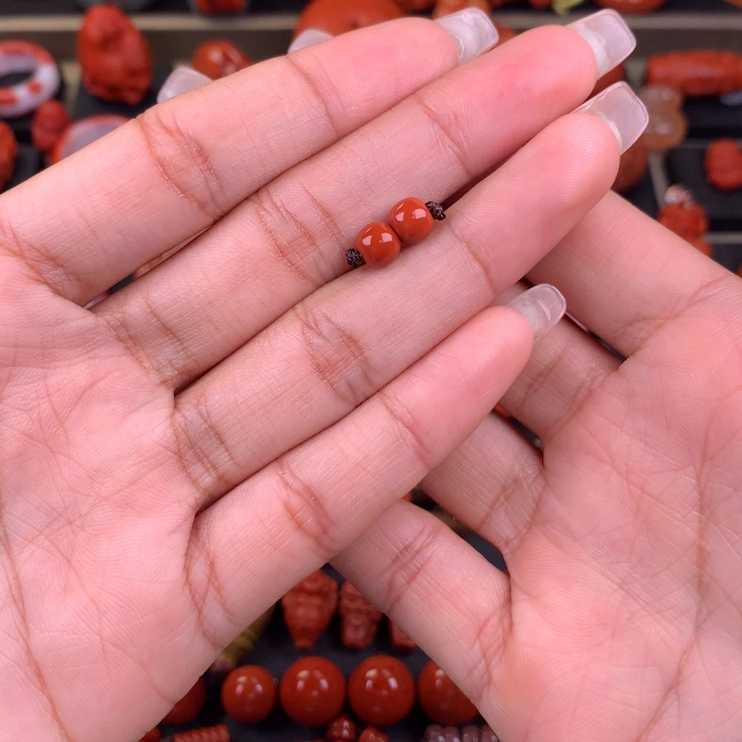 南红玛瑙未镶嵌老型对珠6