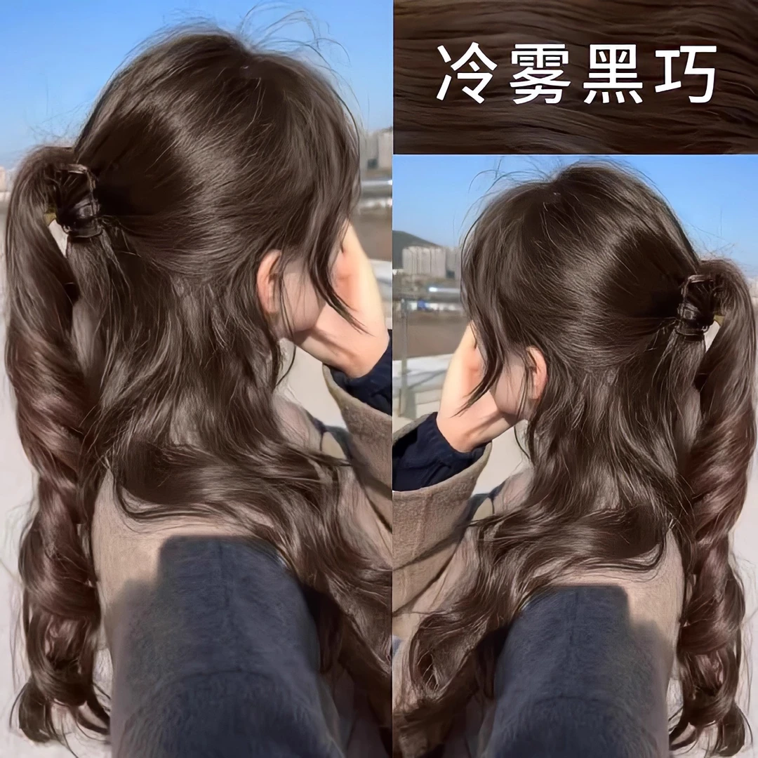 免漂冷雾黑巧色染发剂植物显白2025流行发色染发膏女黑茶榛果灰粽