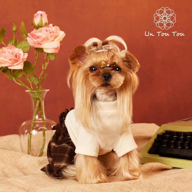 针织格纹拼接裙24341001