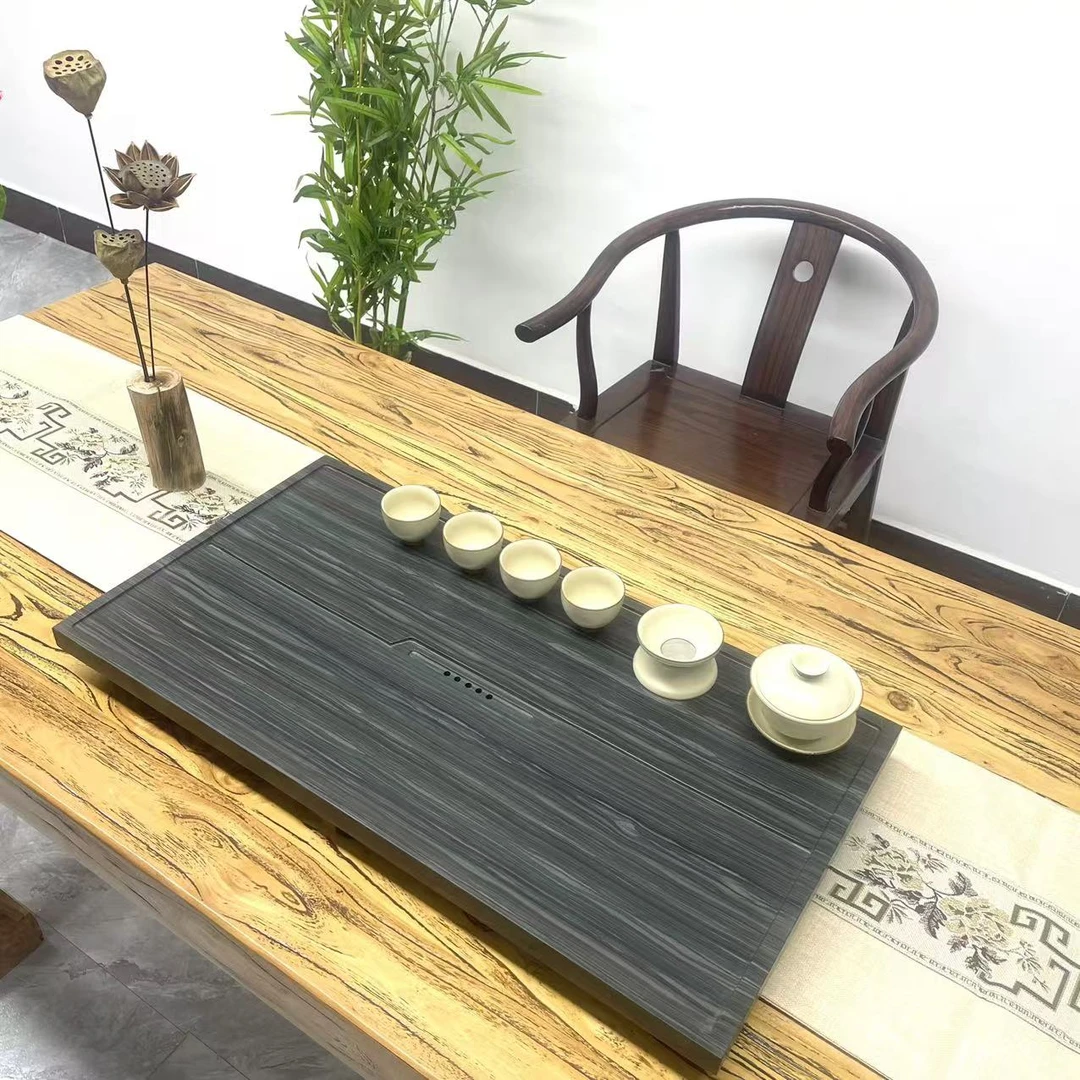 中简皇庭玉天然整块原石简约易打理家用客厅办公高端石茶盘