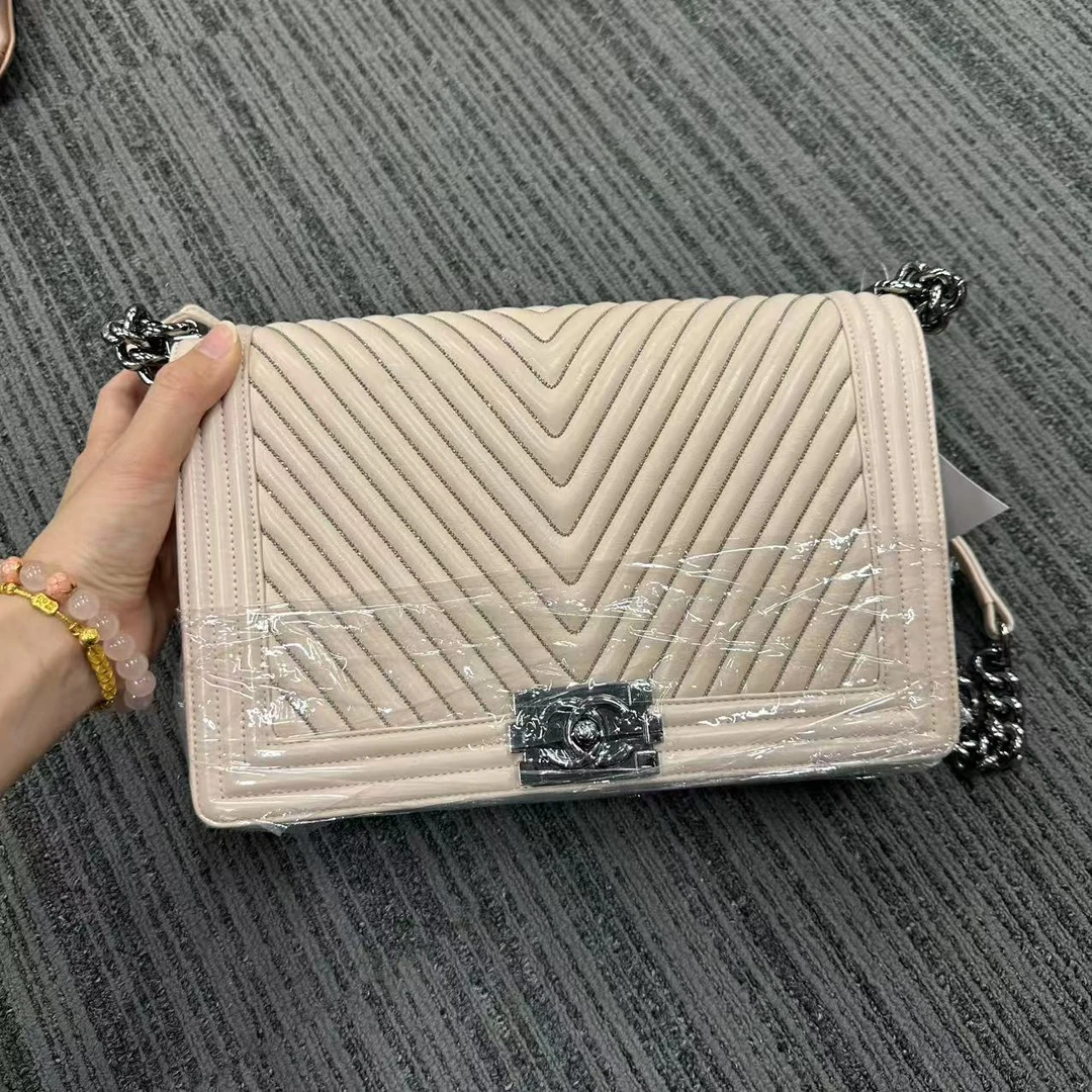 95新 Chanel/香奈儿 香奈儿白钻leboy单间包/非真假不退补不换