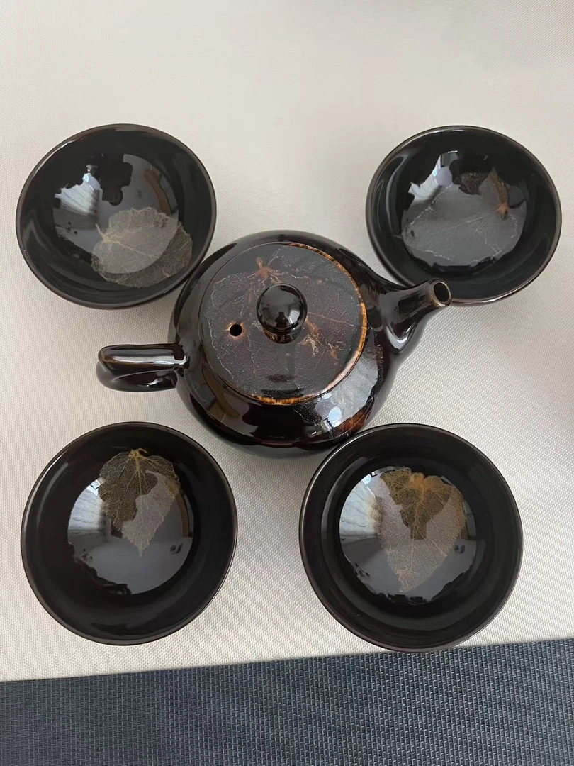 茶席雅集吉州窑桑叶纹一壶四杯款茶道