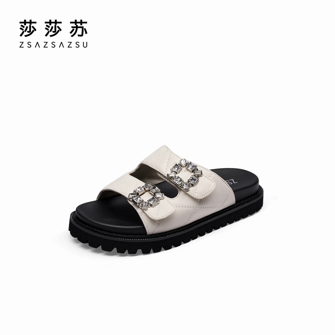 方糖钻莎莎苏夏季时尚休闲勃肯拖鞋软底外穿休闲沙滩鞋ZA54373-40