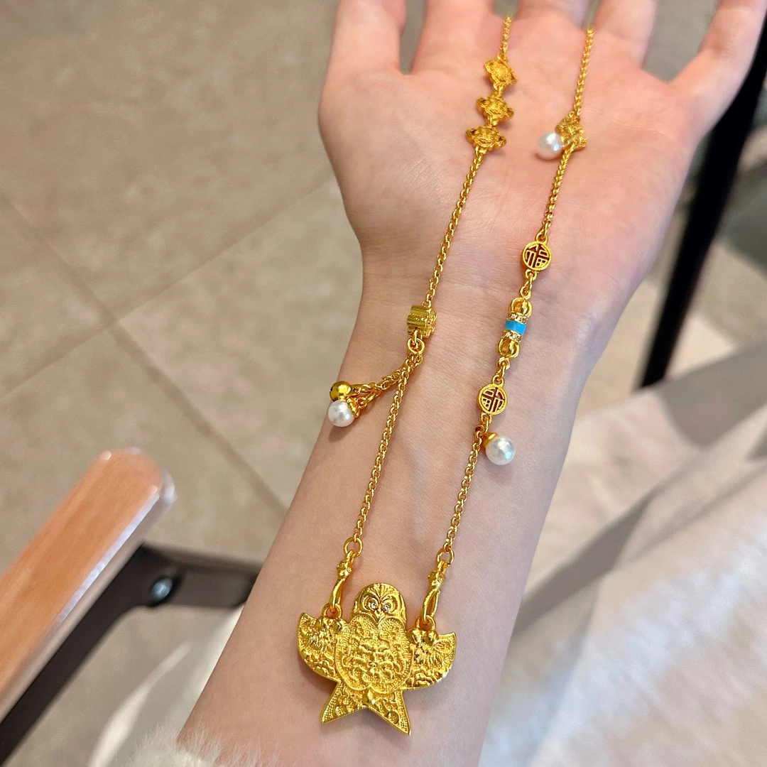 铜合金吊坠 【金熹菲饰品】新中式国风手工diy一春万倾纸鸢风筝项链