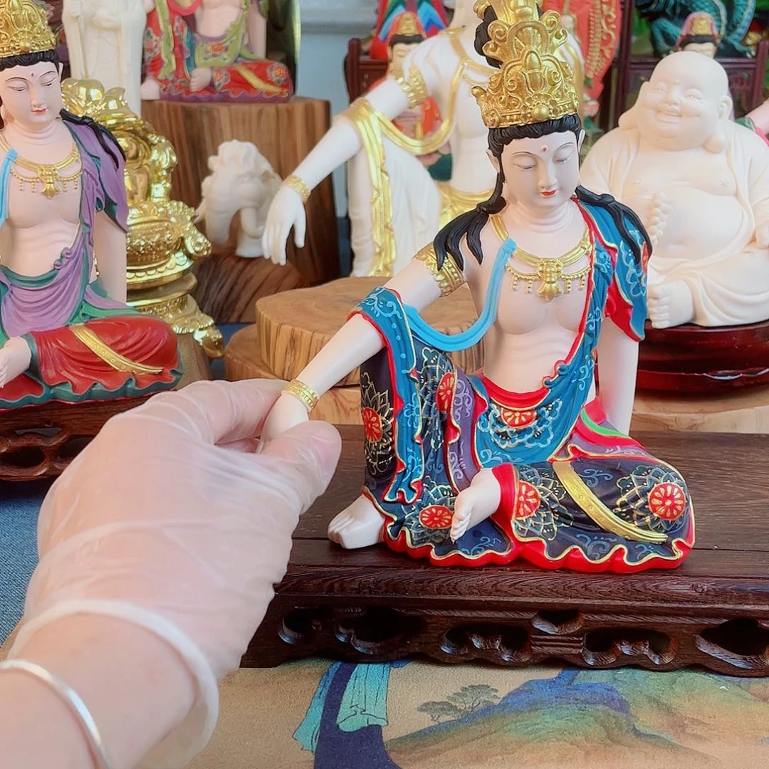 禧***吧石材自在观音摆件20