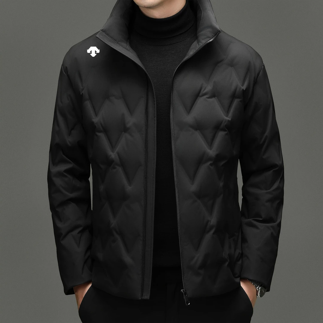 2025年冬季新款白鸭绒羽绒服男立领高奢品牌保暖时尚外套