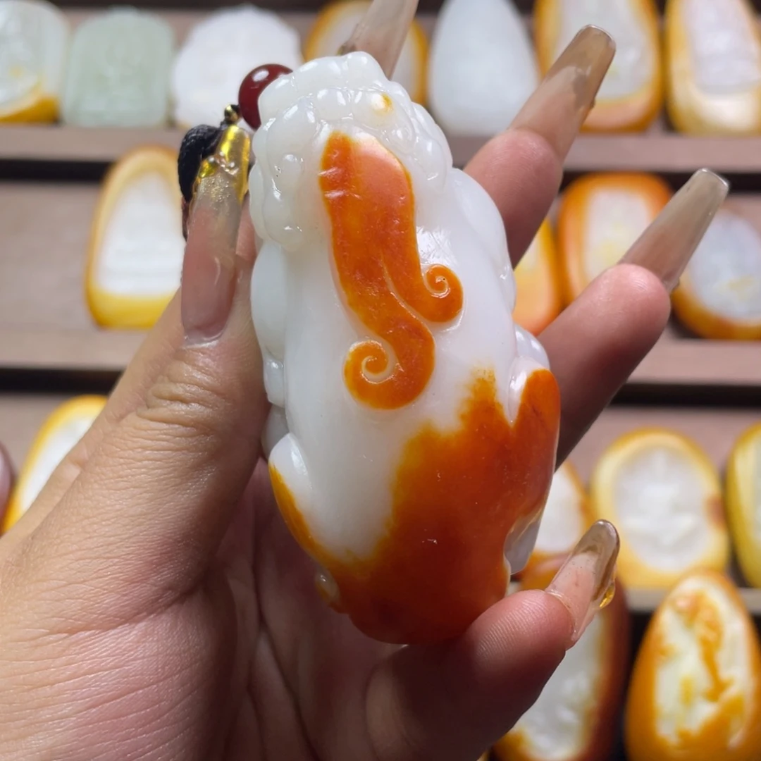 和田玉未镶嵌挂件猫*哥